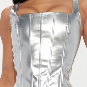 Fashion Nova Silver Crop Top